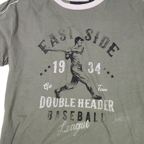 Vintage-Look No Boundaries East Side Baseball Graphic Tee Green Small - Picture 6 of 10